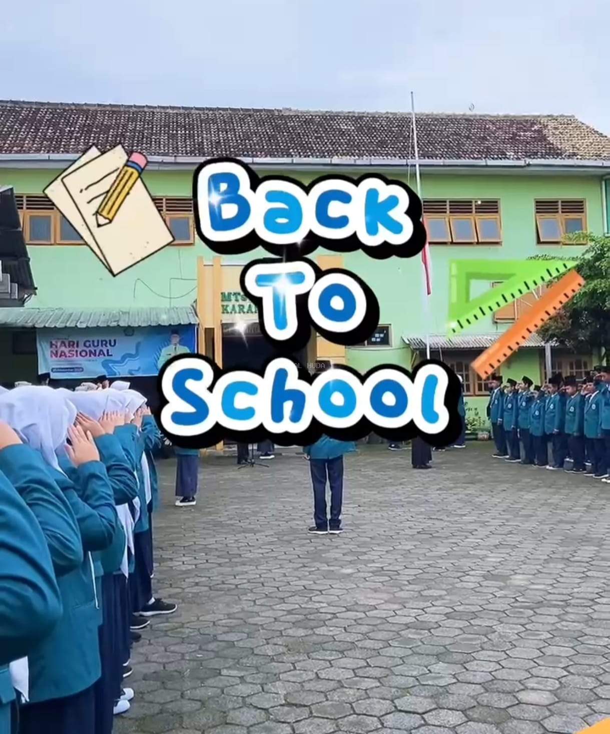 Masuk Perdana Semester Genap MTs Al Huda 1 Karangpandan Diisi Upacara Bendera dan Peringatan HAB Kemenag RI ke-80