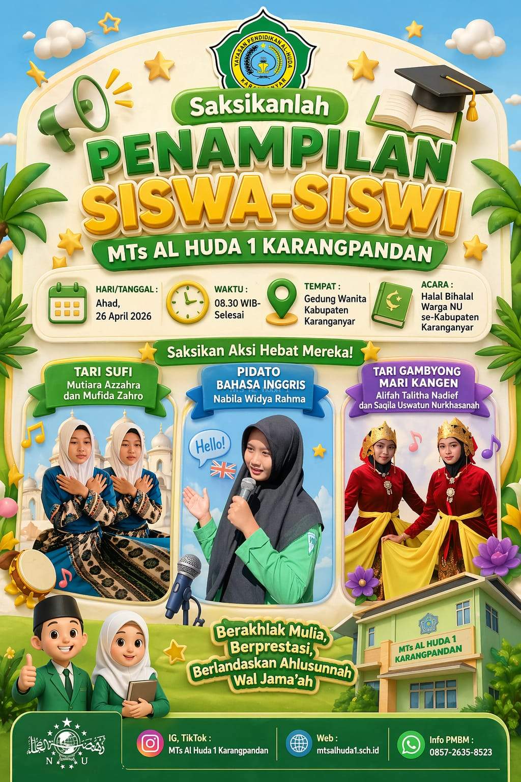Partisipasi MTs Al Huda 1 Karangpandan dalam Halal Bi Halal Warga NU se-Kabupaten Karanganyar